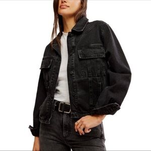 Free People women’s cotton jade classic denim jacket size XL